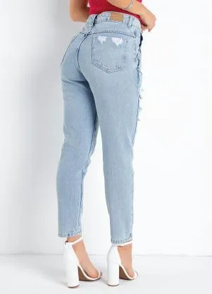 Sawary Jeans - Calça Jeans Clara Mom Jeans Destroyed Sawary - SAWARY JEANS