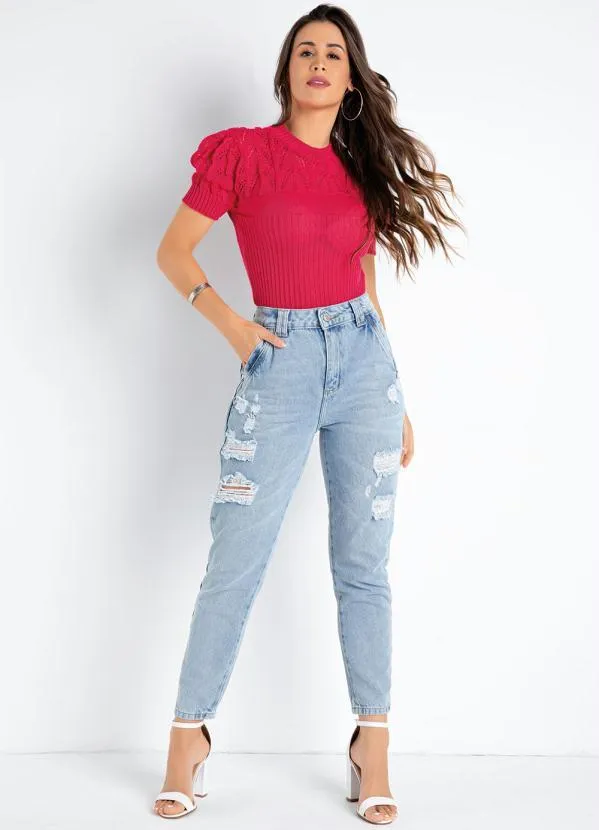 Sawary Jeans - Calça Jeans Clara Mom Jeans Destroyed Sawary 3