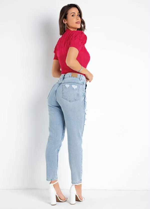 Sawary Jeans - Calça Jeans Clara Mom Jeans Destroyed Sawary 4