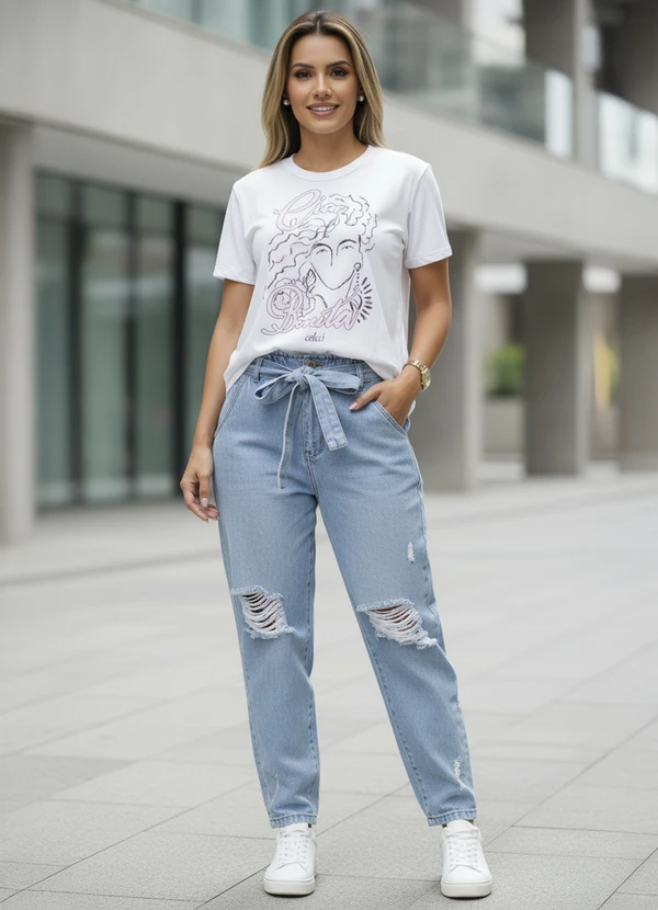 Sawary Jeans - Calça Jeans Clara Slouchy com Faixa Sawary 3