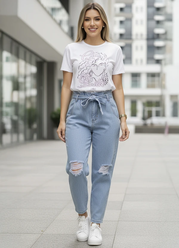 Sawary Jeans - Calça Jeans Clara Slouchy com Faixa Sawary 5