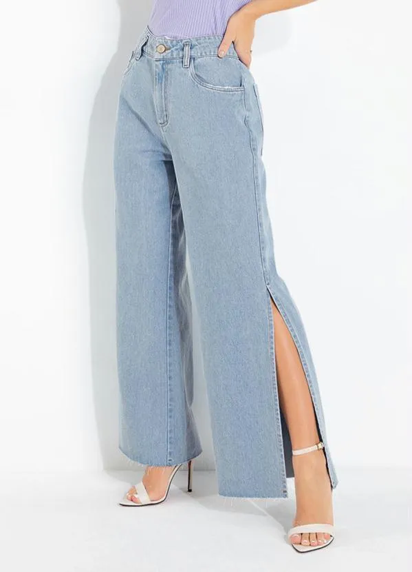 Calça Jeans Clara Wide Leg com Fendas Sawary Sawary Jeans