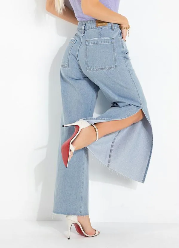 Sawary Jeans - Calça Jeans Clara Wide Leg com Fendas Sawary 2