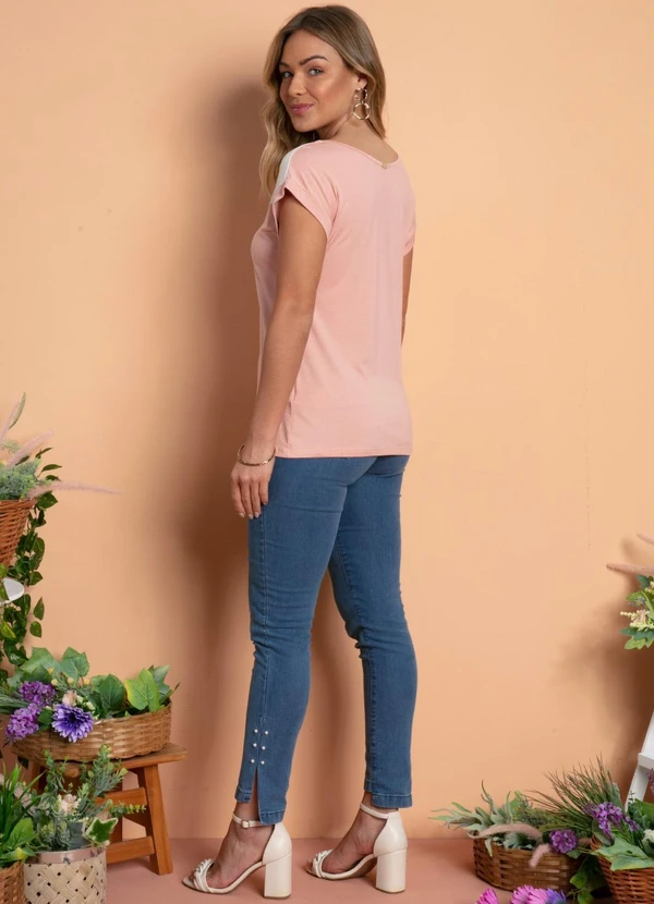 Quintess - Calça Jeans Claro com Pérolas 6