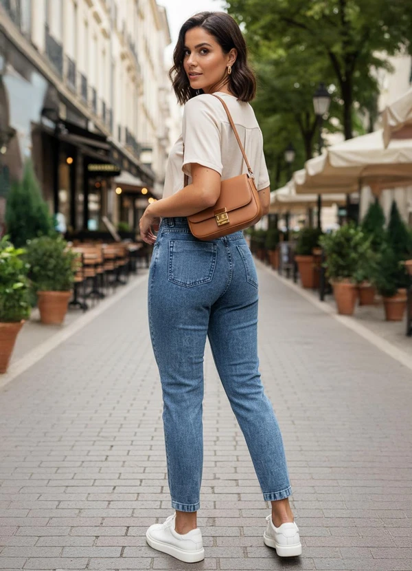 Quintess - Calça Jeans Claro com Rasgados e Bolsos 3