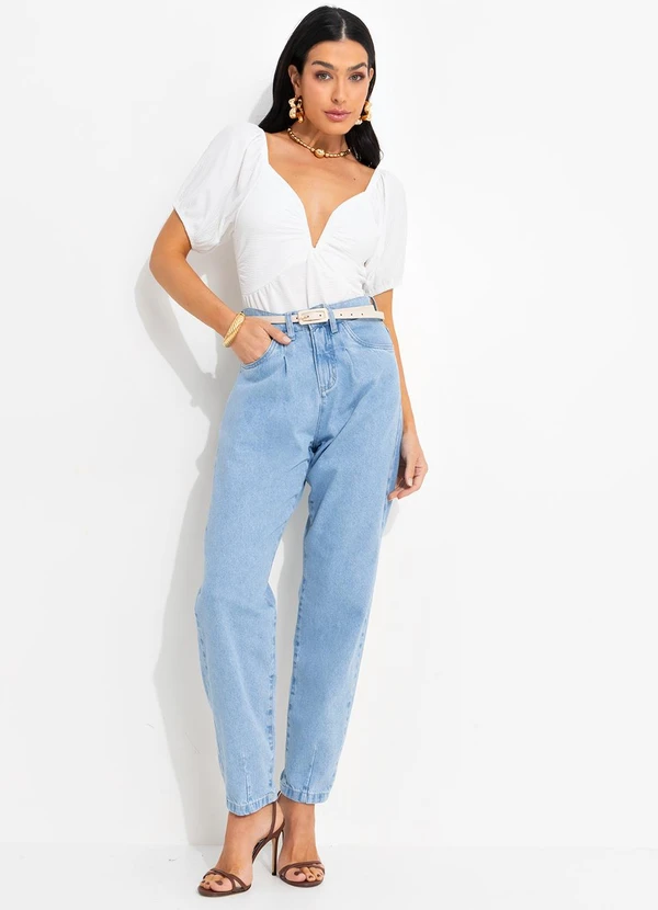 bonprix - Calça Jeans Claro em Jeans 12