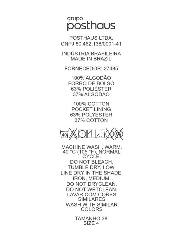 Quintess - Calça Balloon Jeans Claro em Algodão com Martingale na Barra 7