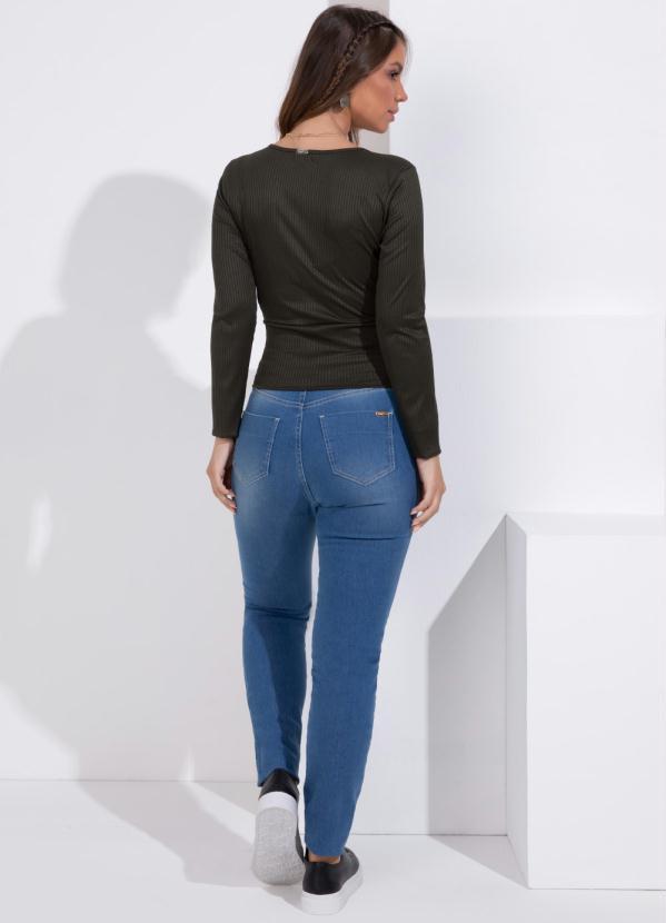Quintess - Calça Jeans Claro Skinny Cintura Alta 4