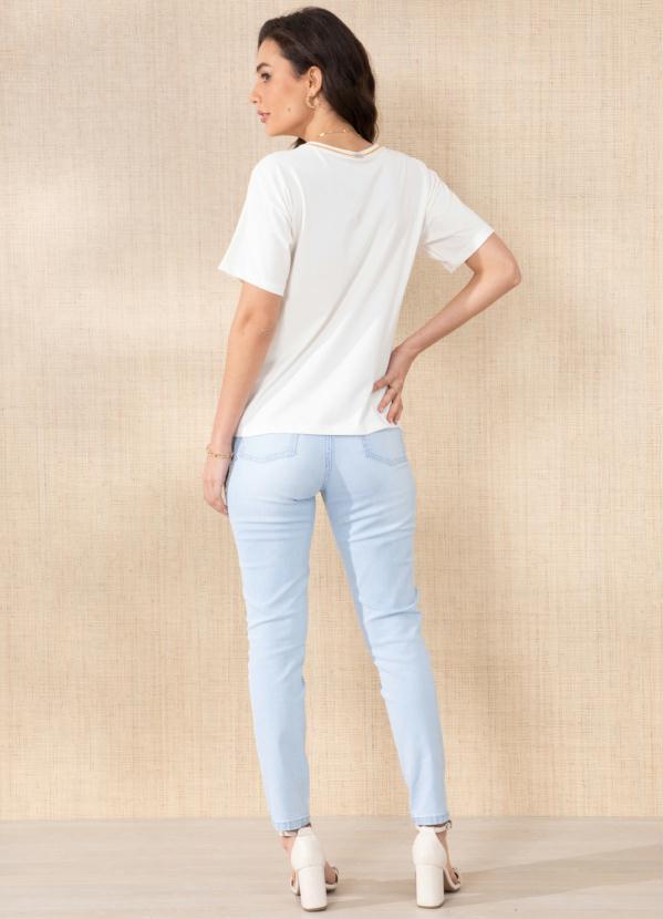 Quintess - Calça Jeans Claro Skinny com Bolsos 4