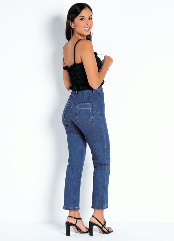 Outlet - Calça Jeans Clochard com Pregas Sawary 1