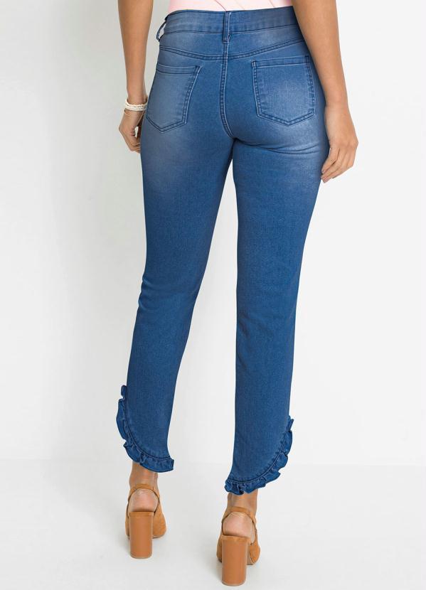 Outlet - Calça Jeans com Babados Azul Médio 2