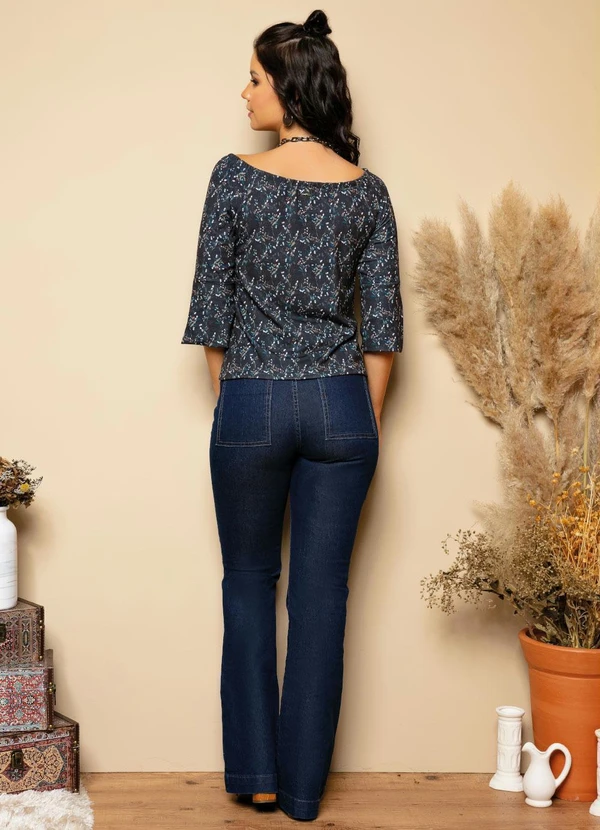 Quintess - Calça Jeans com Bolsos Funcionais e Faixa 11