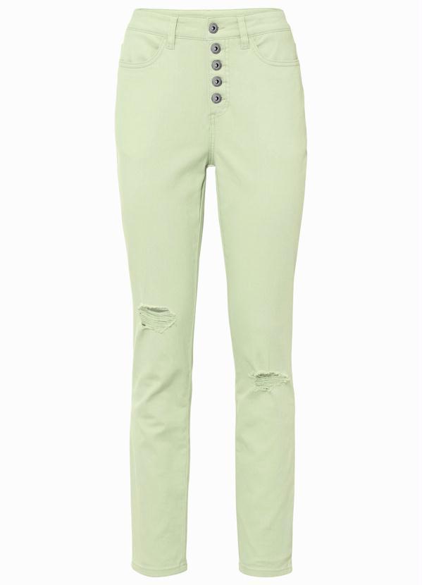 Outlet - Calça Jeans com Bolsos Verde Menta 5