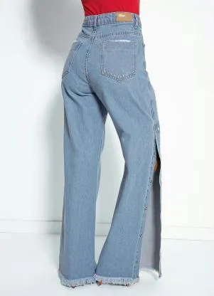 Sawary Jeans - Calça Jeans com Botões nas Fendas Sawary - SAWARY JEANS