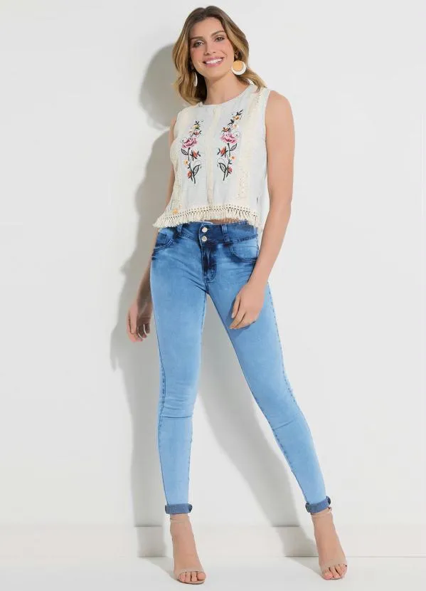 Quintess - Calça Jeans com Cintura Média 3