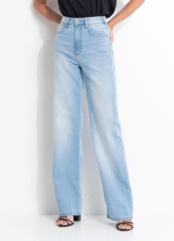 Colcci - Calça Jeans com Elastano Wide Leg Juliette Azul