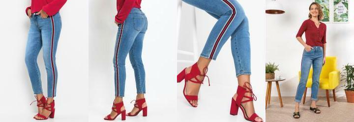 Cala Jeans com Listra Lateral Azul Claro