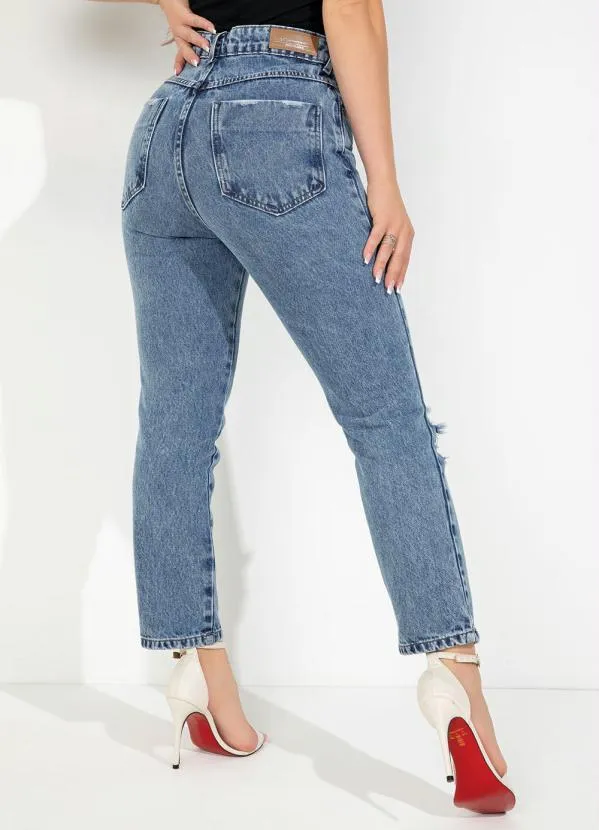 Queima Estoque - Calça Jeans Cropped com Franjas no Bolso Sawary 2
