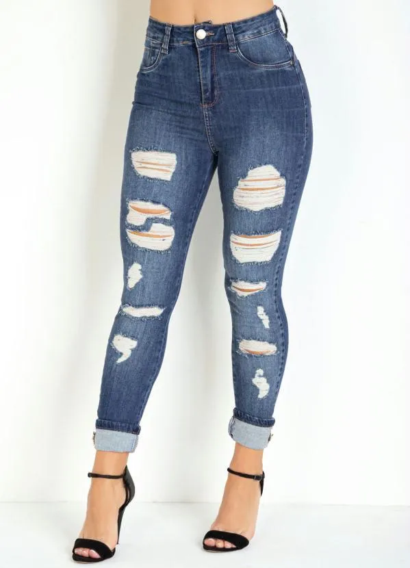 Sawary Jeans - Calça Jeans Cropped Destroyed Sawary 5