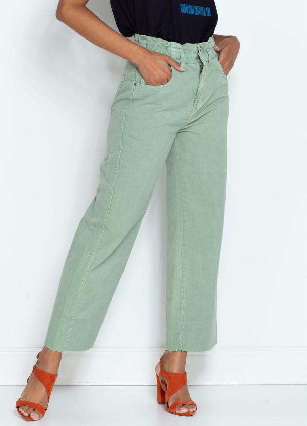 Dzarm - Calça Jeans Cropped Verde