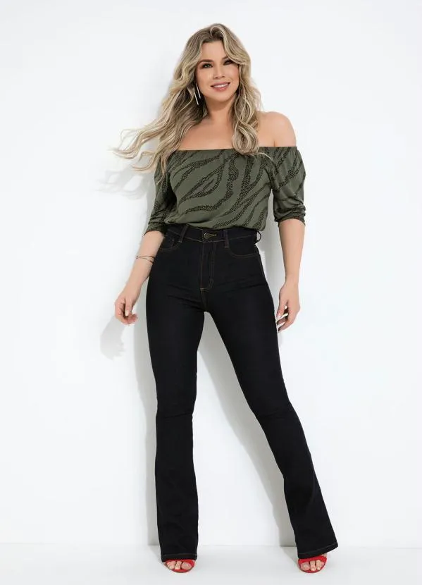 Sawary Jeans - Calça Jeans Escura Super Lipo Boot Cut Sawary 4