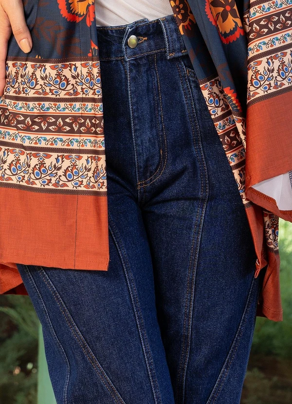 Quintess - Calça Jeans Escuro em Jeans 8