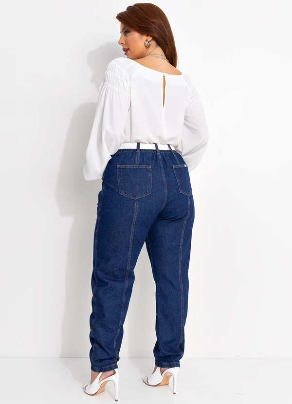 Quintess - Calça Jeans Escuro em Jeans 4