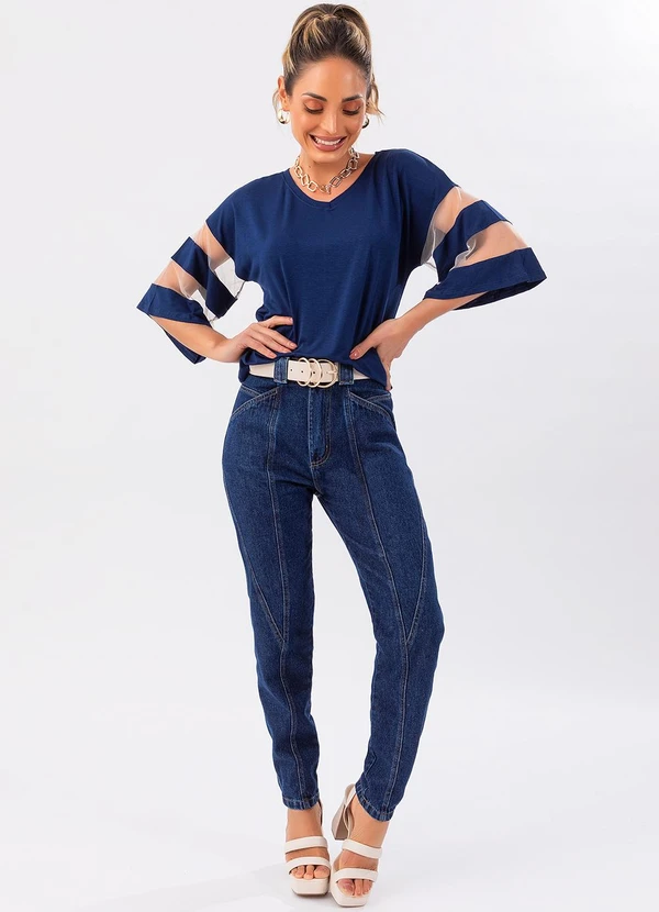 Quintess - Calça Jeans Escuro em Jeans 15