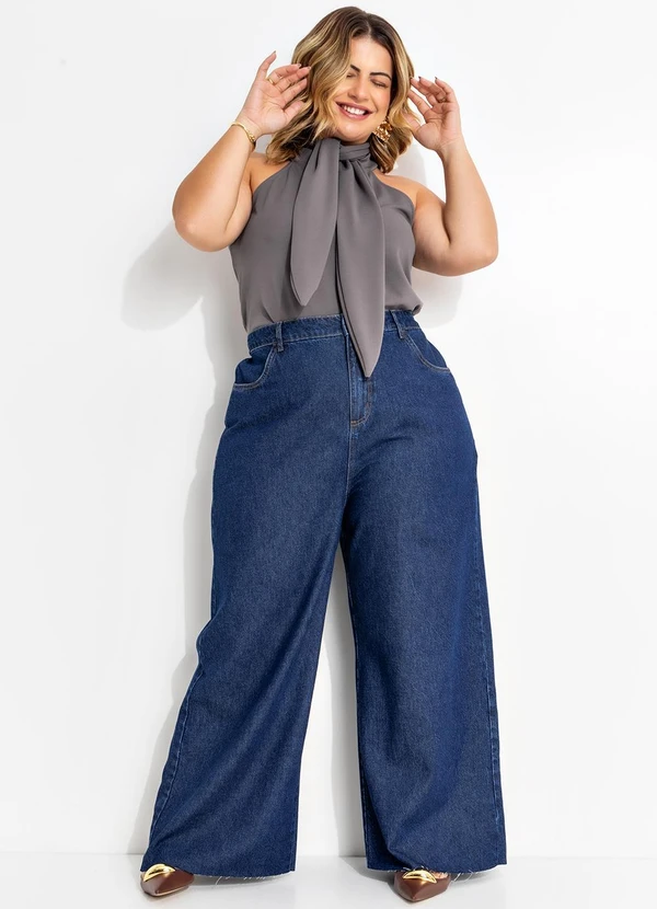 Quintess - Calça Jeans Escuro em Jeans 13