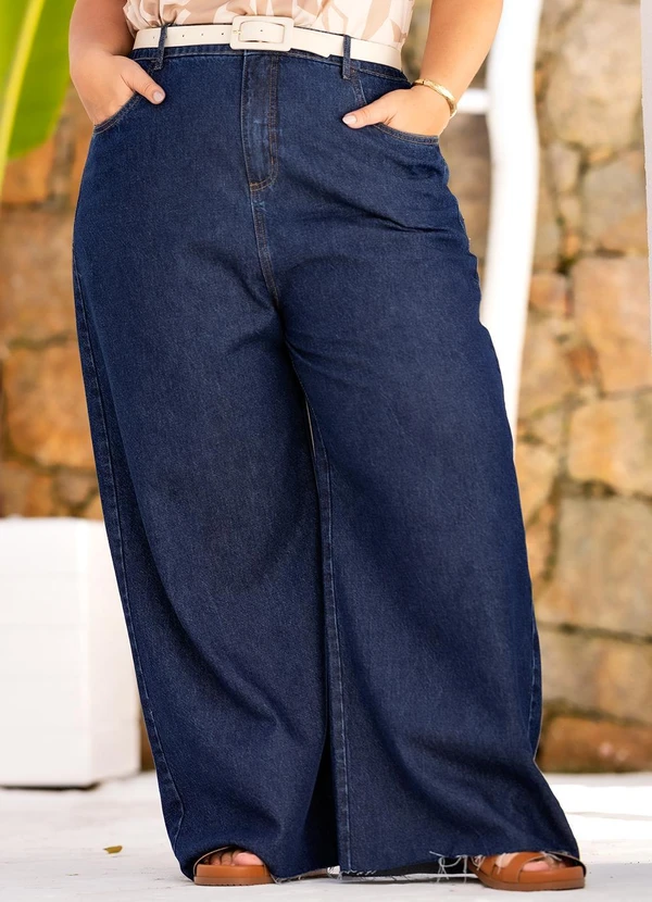 Quintess - Calça Jeans Escuro em Jeans 7