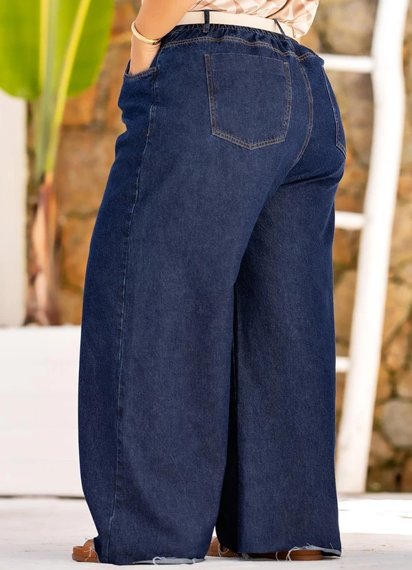 Quintess - Calça Jeans Escuro em Jeans 8