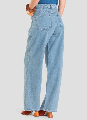 Dianna - Calça Jeans Feminina Wide Leg Cintura Alta Azul - DIANNA
