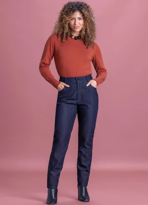 Marialícia - Calça Jeans Feminino Azul - MARIALÍCIA