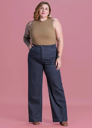 Marialícia - Calça Jeans Feminino Azul - MARIALÍCIA
