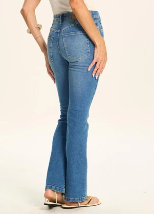 Doce Trama - Calça Jeans Flare Cintura Alta Azul - DOCE TRAMA