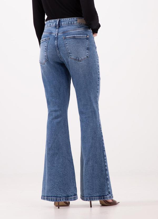 Lunender - Calça Jeans Flare com Cintura Alta Azul 2