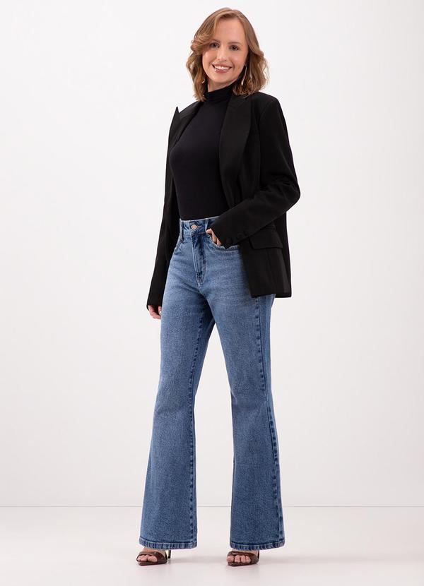 Lunender - Calça Jeans Flare com Cintura Alta Azul 3