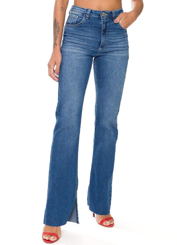 Doce Trama - Calça Jeans Flare Jeans Escuro