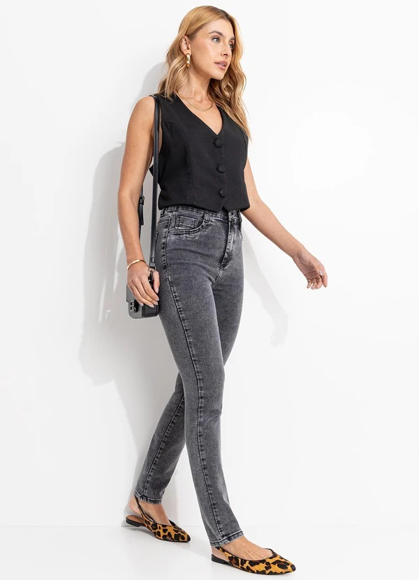 Sawary Jeans - Calça Jeans Hot Pants Cinza 11