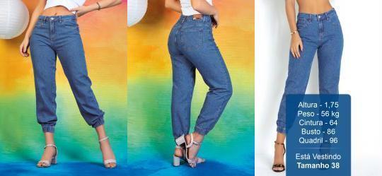 Cal�a Jeans Jogger Sawary com Bolsos Funcionais