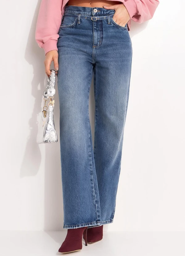 Colcci - Calça Jeans Leoni Low com Cinto Azul