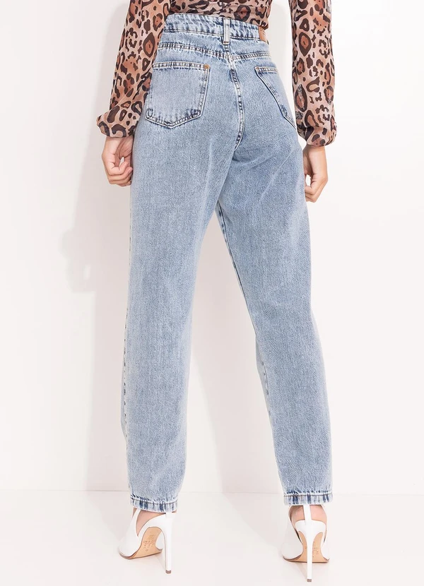 Quintess - Calça Jeans Cigarrete Cintura Alta 100% Algodão com Bolsos 2