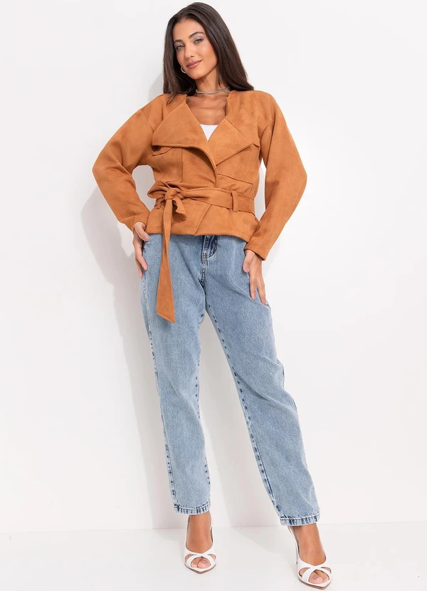 Quintess - Calça Jeans Cigarrete Cintura Alta 100% Algodão com Bolsos 8