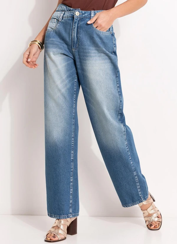 Quintess - Calça Jeans Médio em Jeans