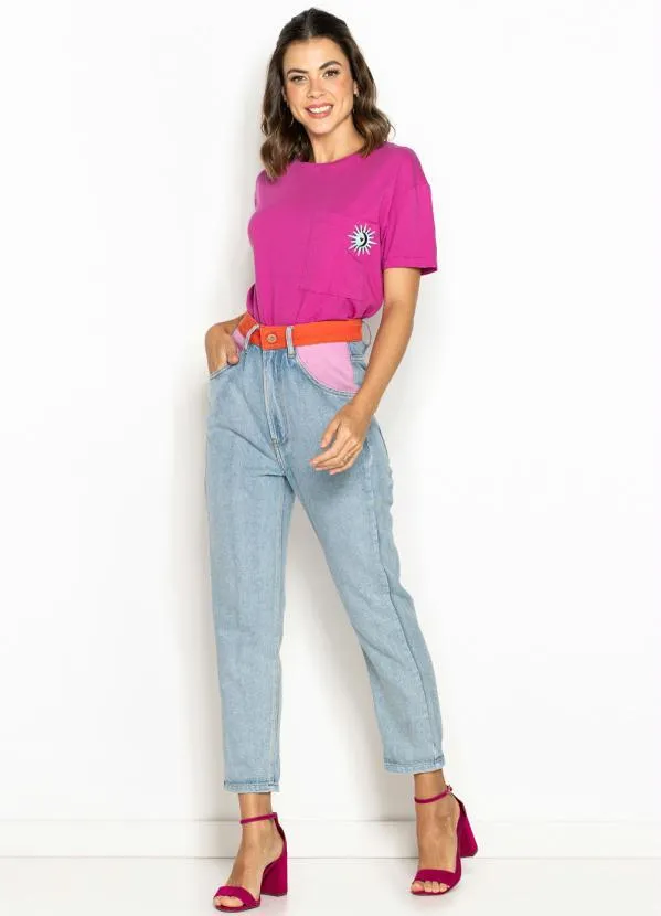 Maria Filó - Calca Jeans Mix Sarja Color Azul 3