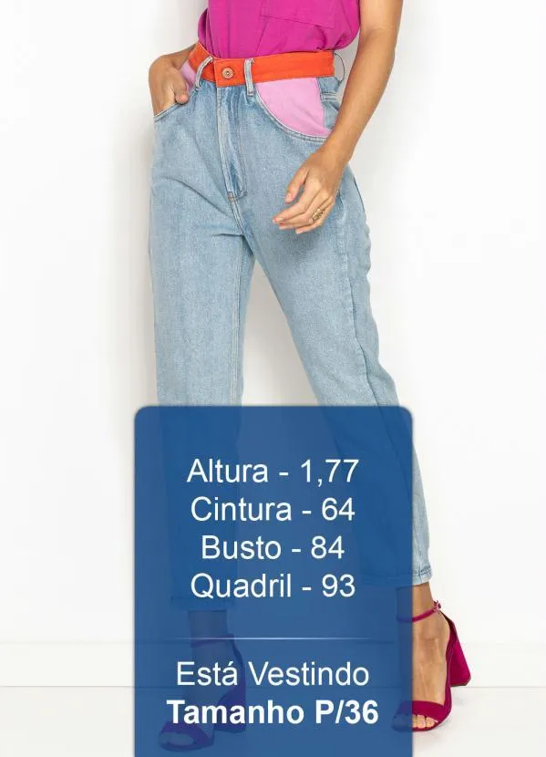 Maria Filó - Calca Jeans Mix Sarja Color Azul 5
