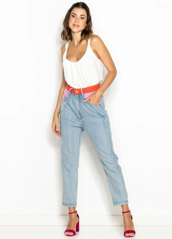 Maria Filó - Calca Jeans Mix Sarja Color Azul 7