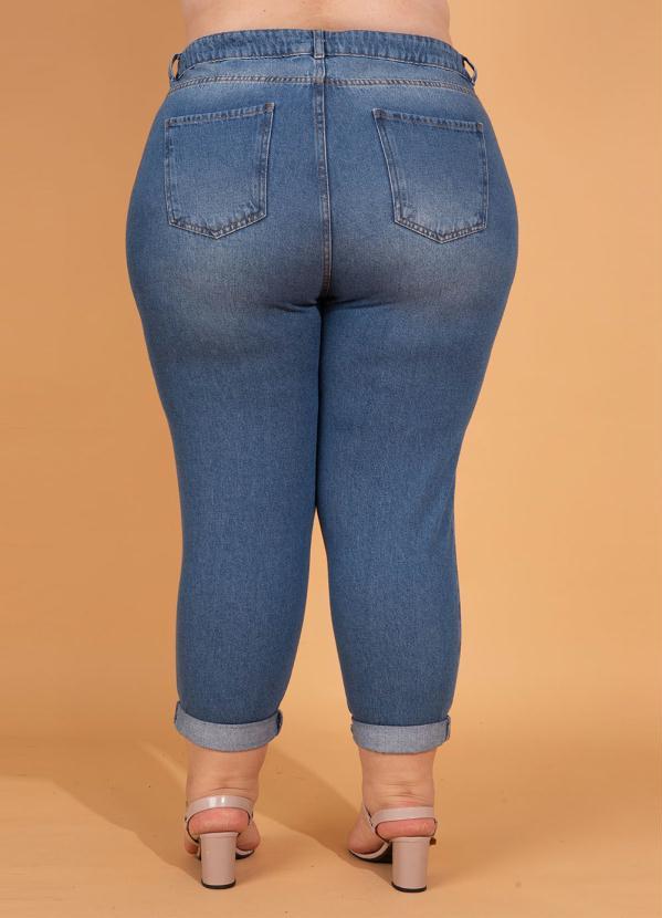 Outlet - Calça Jeans Mom Azul Médio 9