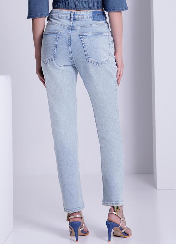 Lunender - Calça Jeans Mom Chapa Barriga Azul 2