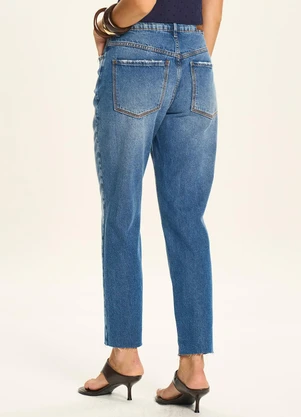 Doce Trama - Calça Jeans Mom Cintura Alta Azul - DOCE TRAMA